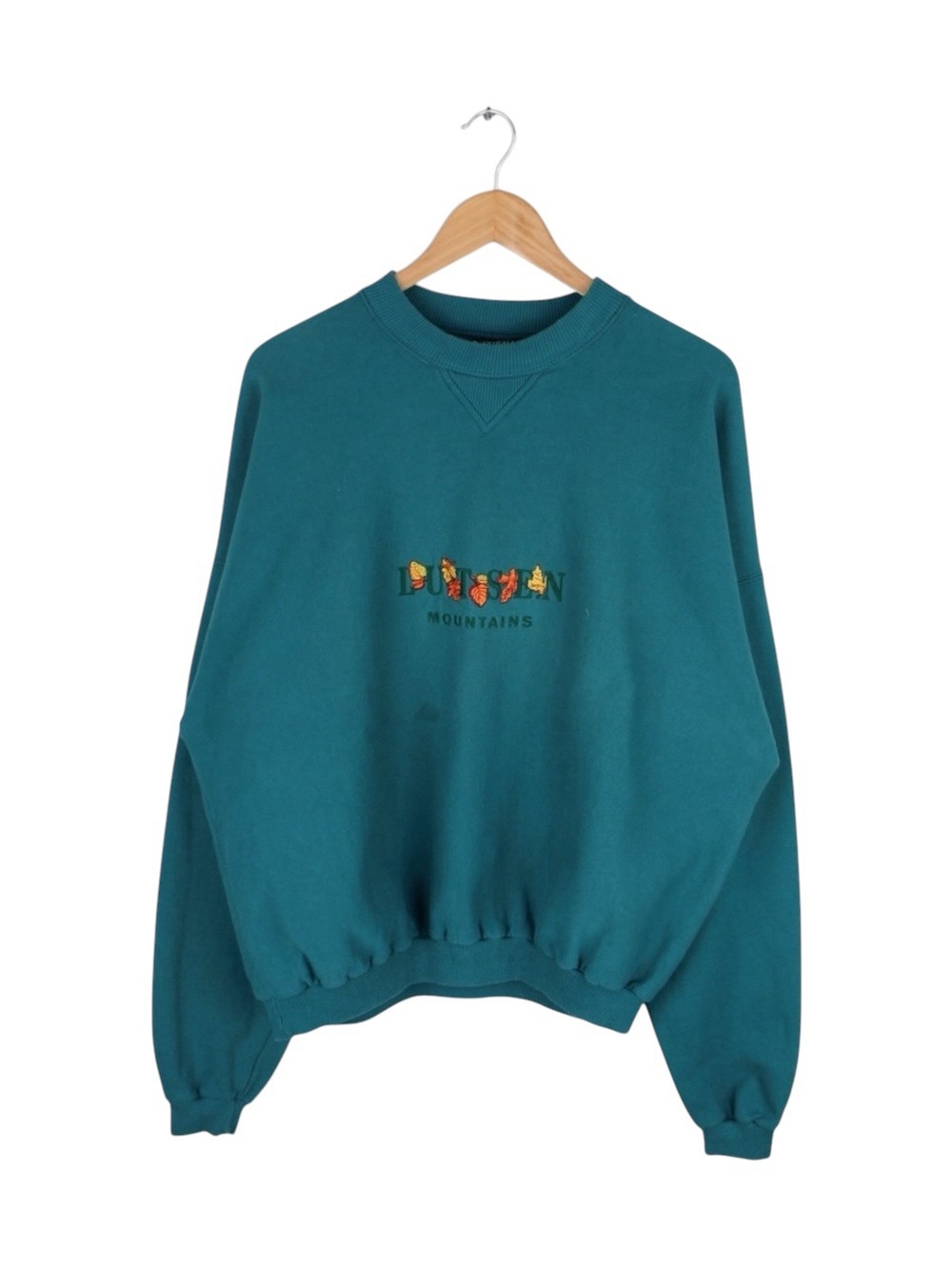 Vintage SanSegal USA Lutsen Mountains Teal Crewneck Sweatshirt Size M